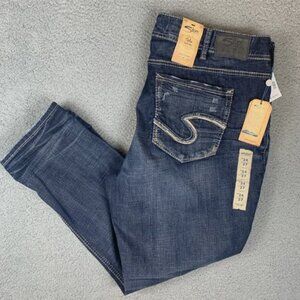 Silver Jeans Suki Ankle Slim Jeans Indigo Size 24/27 44 in NWT Curvy Fit Stretch